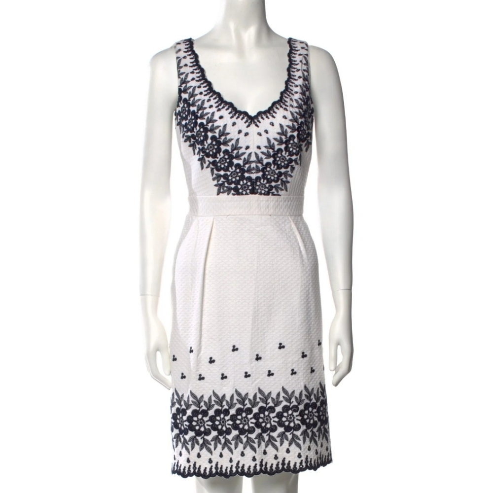 Kate Spade White and Black Midi Dress